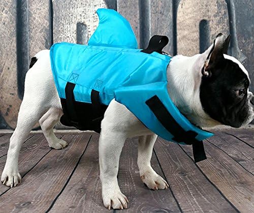 מעיל הצלה של SNIK-S כלב- משמר עם חגורה מתכווננת, ז'קט כריש שחייה לחיות מחמד לכלב אף קצר, גרסת שדרוג