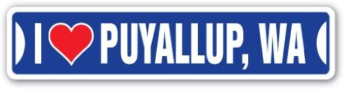 אני אוהב את Puyallup, רחוב וושינגטון שלט וושינגטון סיטי סטייט קיר ארהב קיר כביש מתנה