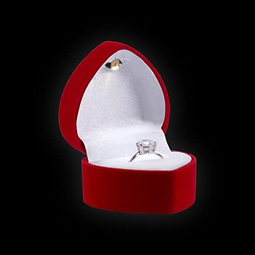 תיבת טבעת לב אצילית עם אור-תיבת טבעת אירוסין לד ייחודית לטבעת הצעה או לאירועים מיוחדים