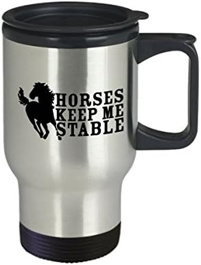 סוסים שומרים עליי ספל נסיעות יציב - הכי טוב לא הולם נחרץ קפה סרקסטי תגובה כוס תה עם אמרות מצחיקות לאוהבי סוסים,