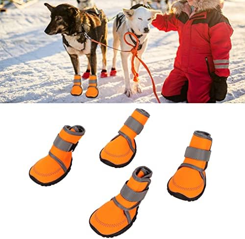 זנודיס שלל כלבים, 4 יחידים מחליקים עמידים בפני כלב נושם כלב מגני כפה נעלי נעלי טיול נעלי הליכה עם רצועות רפלקטיביות