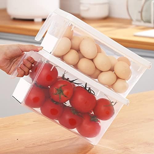 ברור פלסטיק נייד אחסון מיכל כיכר מזון אחסון ארגונית לגיבוב אחסון תיבת ידית עם מכסים עבור פירות