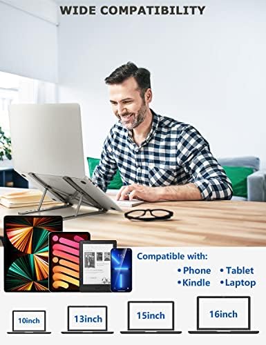 עמדת מחשב נייד ניידת של Phocar, מחברת טאבלט מתכווננת דוכן לאייפד, MacBook Pro, מחשב נייד שולחן נייד