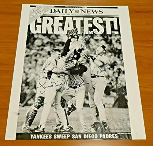 NY Yankees Win Series World 1998 חתום 16x20 w/derek jeter w/מכתב JSA מלא - תמונות MLB עם חתימה
