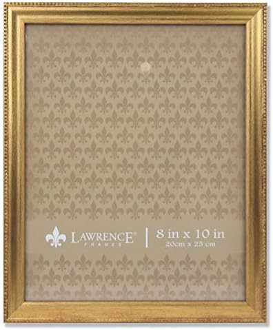 מסגרות לורנס מסגרת תמונה חרוזית קלאסית, 8x10, זהב