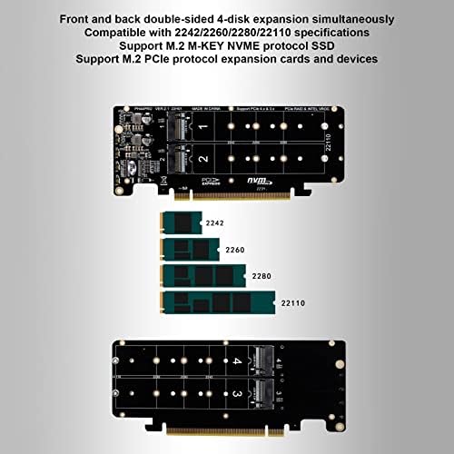 PCIE X16 עד M.2 M-Key Riser Card NVMEX4 SSD 2U כרטיס שרת RISER כפול דו צדדי 4-DISK NVME PCI-EX16