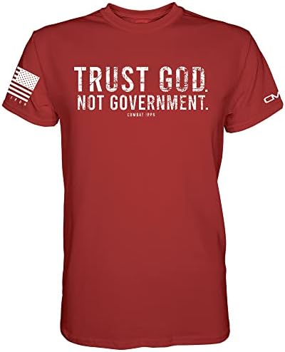 סמוך על אלוהים, לא ממשלה - חולצת טריקו של שרוול קצר של גברים