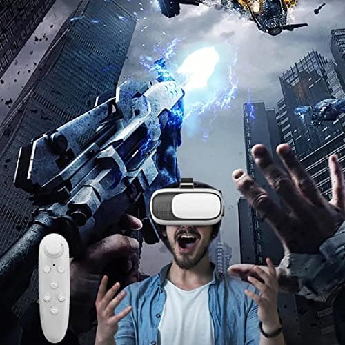 משקפי תלת מימד VR חכמים - סט ידית משחק - עיצוב הומני ומתחשב - חיבור Bluetooth אלחוטי - אוזניות מציאות