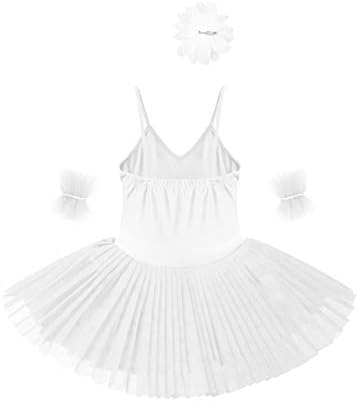 Kvysinly ילדות בנות בלרינה ברבור ברבור בלט טוטו שמלת החלקה על שמלת החלקה על בגדי ריקוד