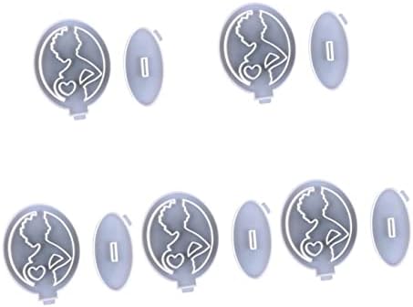 5 סטים של אמא יום שבלונות חימר תבניות מעגל סיליקון עובש סיליקון במחזיק מפתחות שרף מלאכות חימר מלאכות