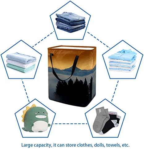 ענני הרים נוף טבע הדפס סל כביסה מתקפל, סלי כביסה עמידים למים 60 ליטר אחסון צעצועי כביסה לחדר שינה