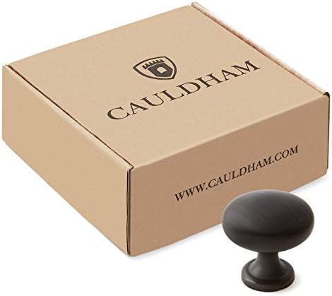Cauldham 25 חבילה מוצקה עגולה עגולה ידיות ארונות מושכות - חומרת מגירת/דלתות שידה - סגנון R125 - ברונזה שפשוף