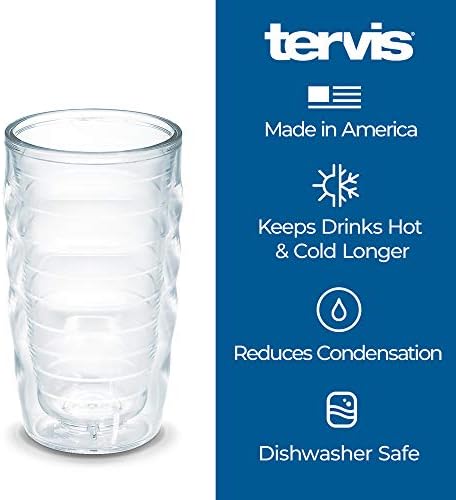 TERVIS תוצרת ארהב כפולה מוקפת כפולה NBA אורלנדו קסם כוס כוס כוסות שומר על שתייה קרה וחמה, 10oZ גלי - אין מכסה,