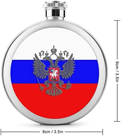 רוסית נשר סמל דגל נירוסטה נייד יין בקבוק 5 עוז בקבוק דליפת הוכחה קמפינג כיס בקבוק