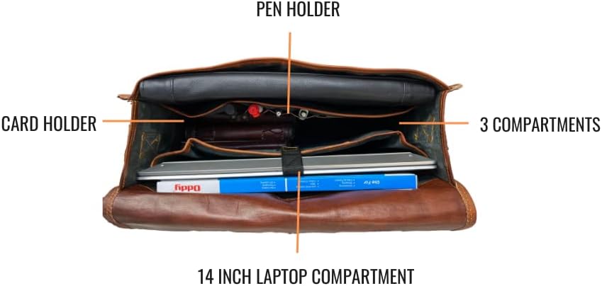 15 תיק מסנג'ר עור מחשב נייד מארז משרד מתנה לגברים שקית כתף במצוקה מחשב