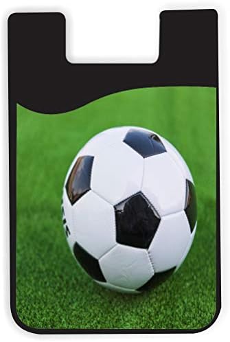 כדור כדורגל על ​​עיצוב ירוק עשב - סיליקון 3M דבק כרטיסי אשראי נתיב ארנק לאייפון/גלקסי אנדרואיד מארזים