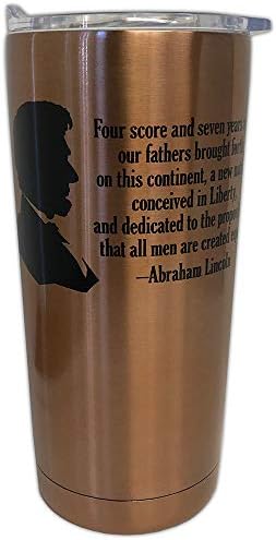 אברהם לינקולן נירוסטה נסיעות כוס עם גטיסבורג כתובת ציטוט
